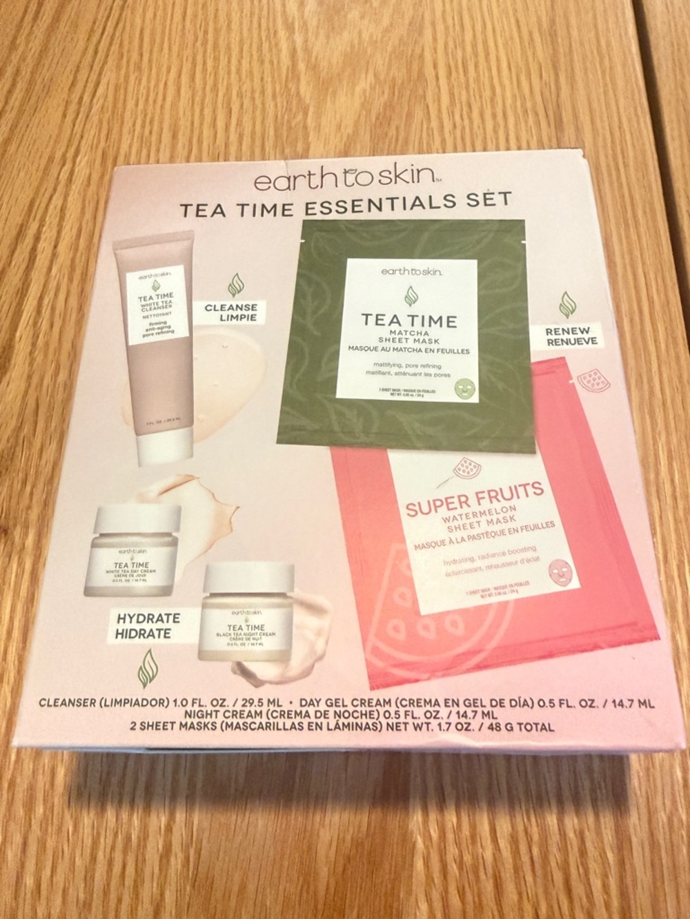 Earth to Skin Tea Time Essentials Set Clean Skincare NEW